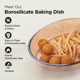 Urbane Home 700ml Borosilicate Glass Baking Tray | Yellow Microwave Oven Safe Utensils | Oval Bread Moulds for Baking | Dishwasher & Freezer Safe | Multipurpose use Serving Tray